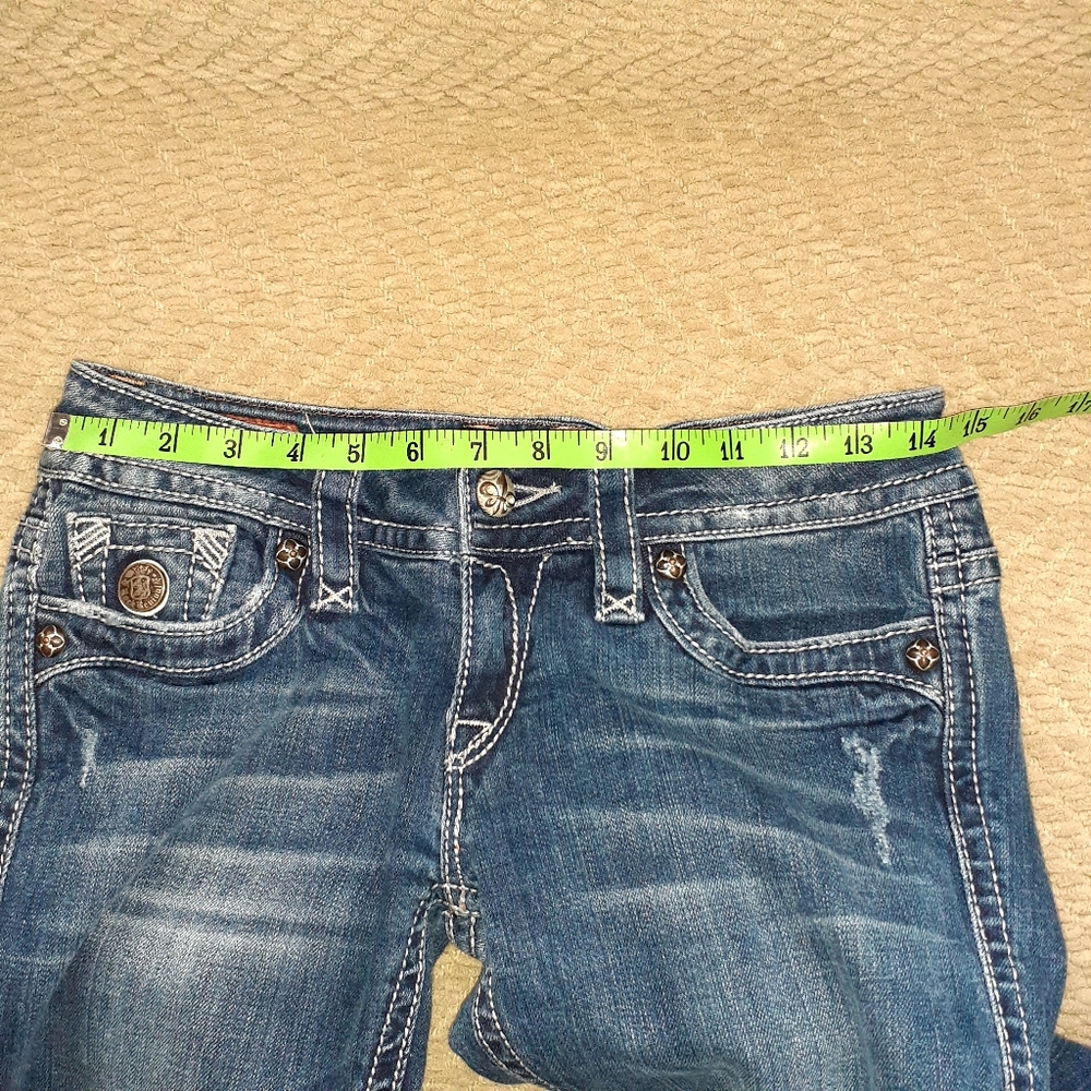 ROCK REVIVAL TORI WOMEN'S SIZE 28 DISTRESSED FADED BLUE LOGO DESIGNER - Picture 13 of 16